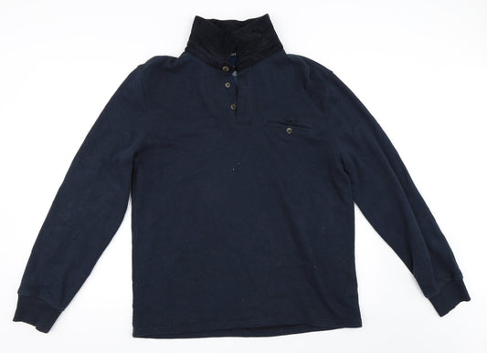 DUNNES Mens Blue   Henley Sweatshirt Size M