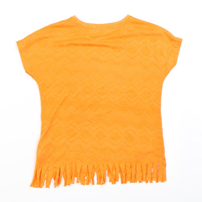 Back view of Matalan girls’ orange basic t-shirt, size 4, years