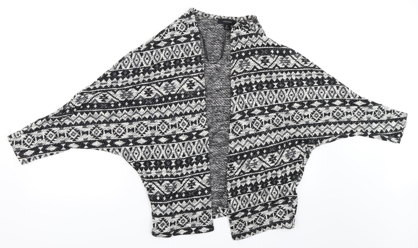 Atmosphere Womens Black Geometric  Cardigan Jumper Size M