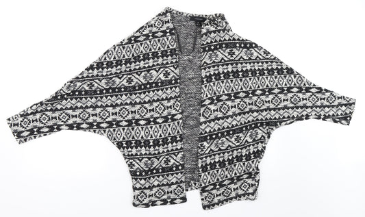 Atmosphere Womens Black Geometric  Cardigan Jumper Size M