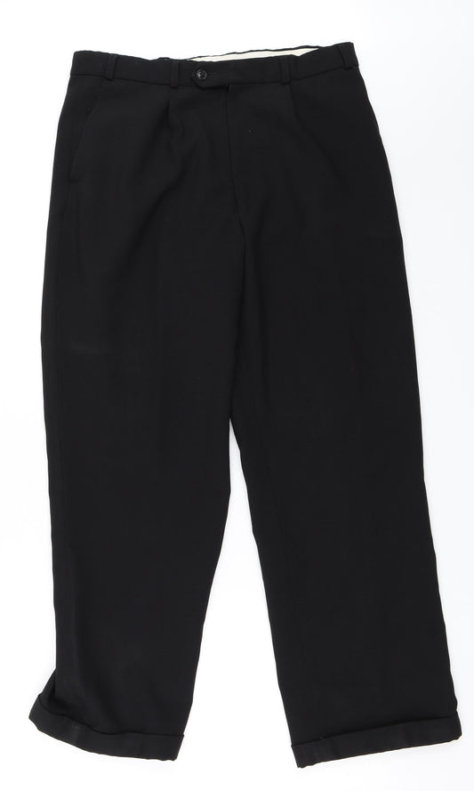 Emporium Womens Black   Trousers  Size 34 in L28 in