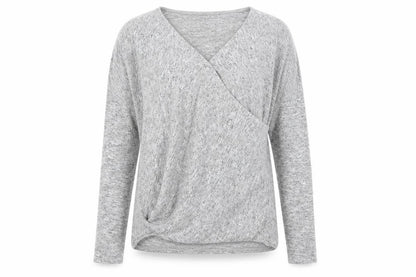 Front view of Dorothy Perkins women’s grey jumper, size UK 12