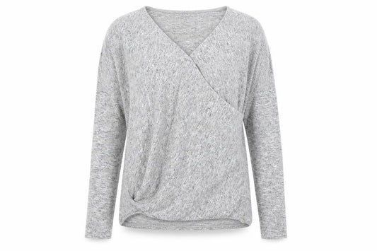 Front view of Dorothy Perkins women’s grey jumper, size UK 12