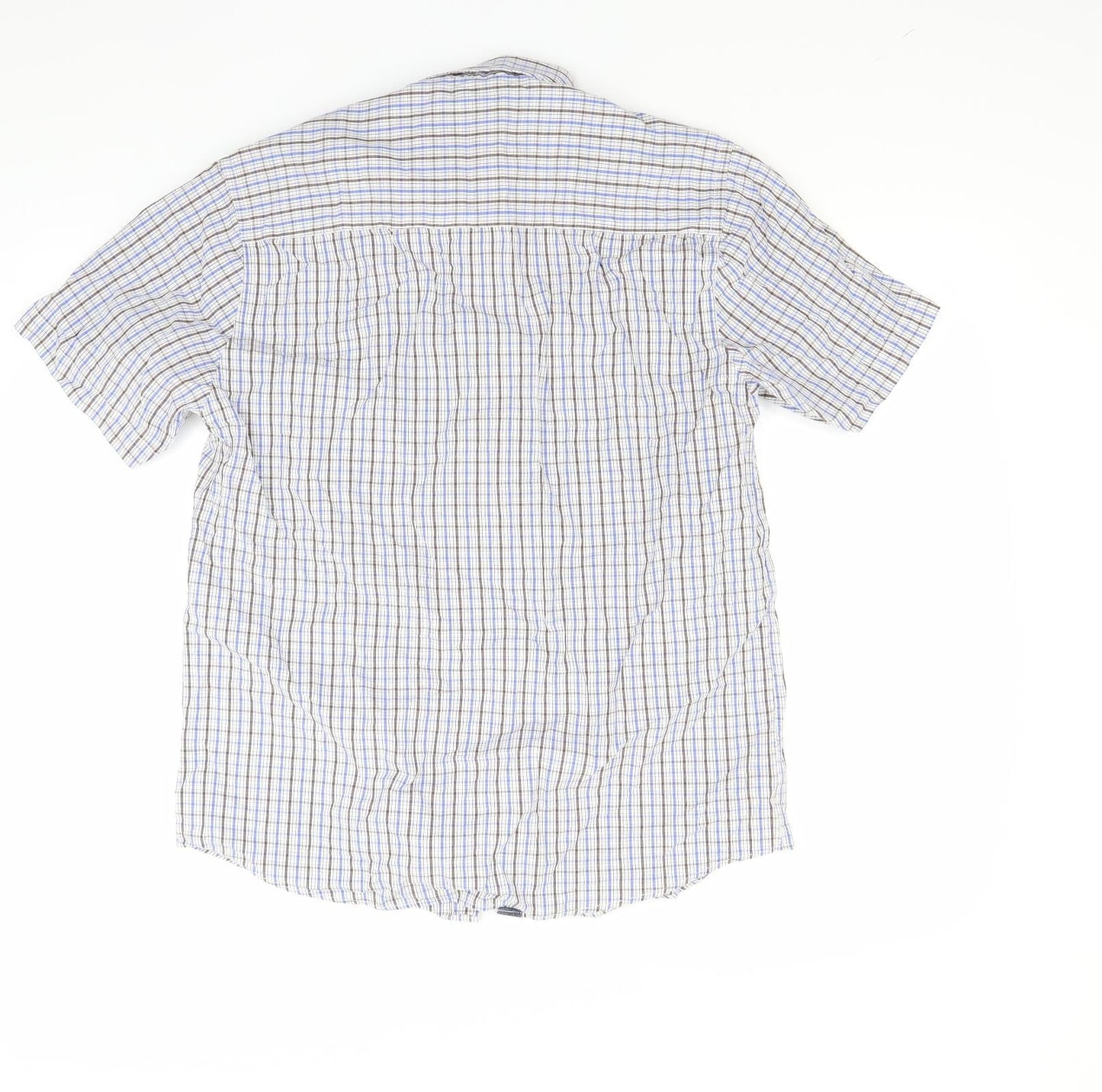 Easy Mens Blue Check   Button-Up Size S