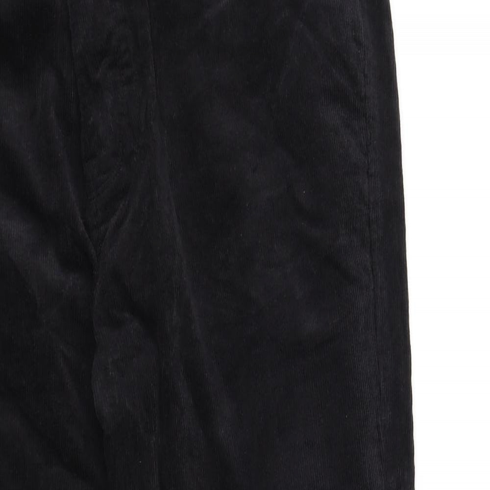 Close-up detail of Tu women’s black trousers, size M, 32-inch leg