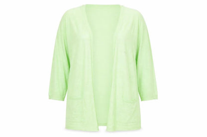 Front view of Peacocks women’s gold cardigan jumper, size UK 20