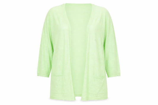 Front view of Peacocks women’s gold cardigan jumper, size UK 20