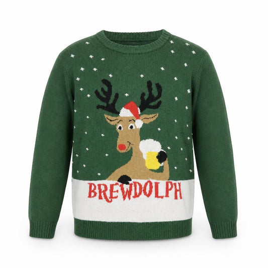 Front view of Avenue men’s green jumper, size L