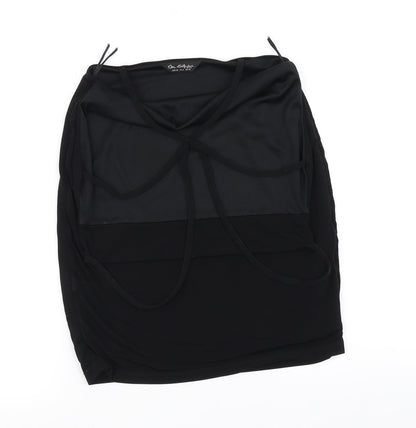 Additional front view of miss selfridg women’s black basic blouse, size UK 6