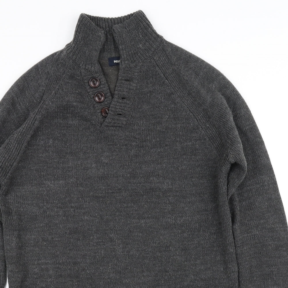 industilize Mens Grey   Pullover Sweatshirt Size L