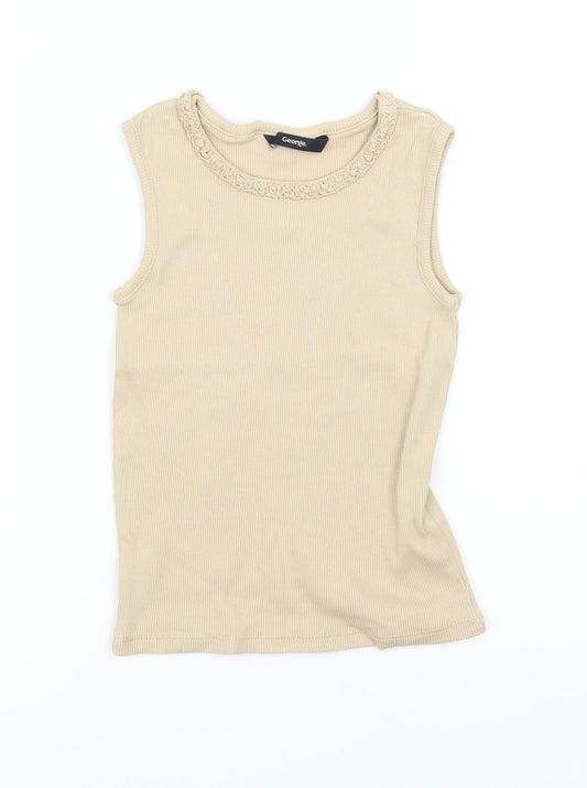 George Girls Beige   Basic Tank Size 6-7 Years