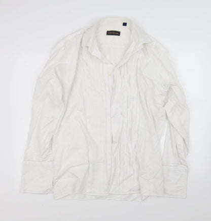 Additional front view of Peter England women’s white basic button-up, size XL