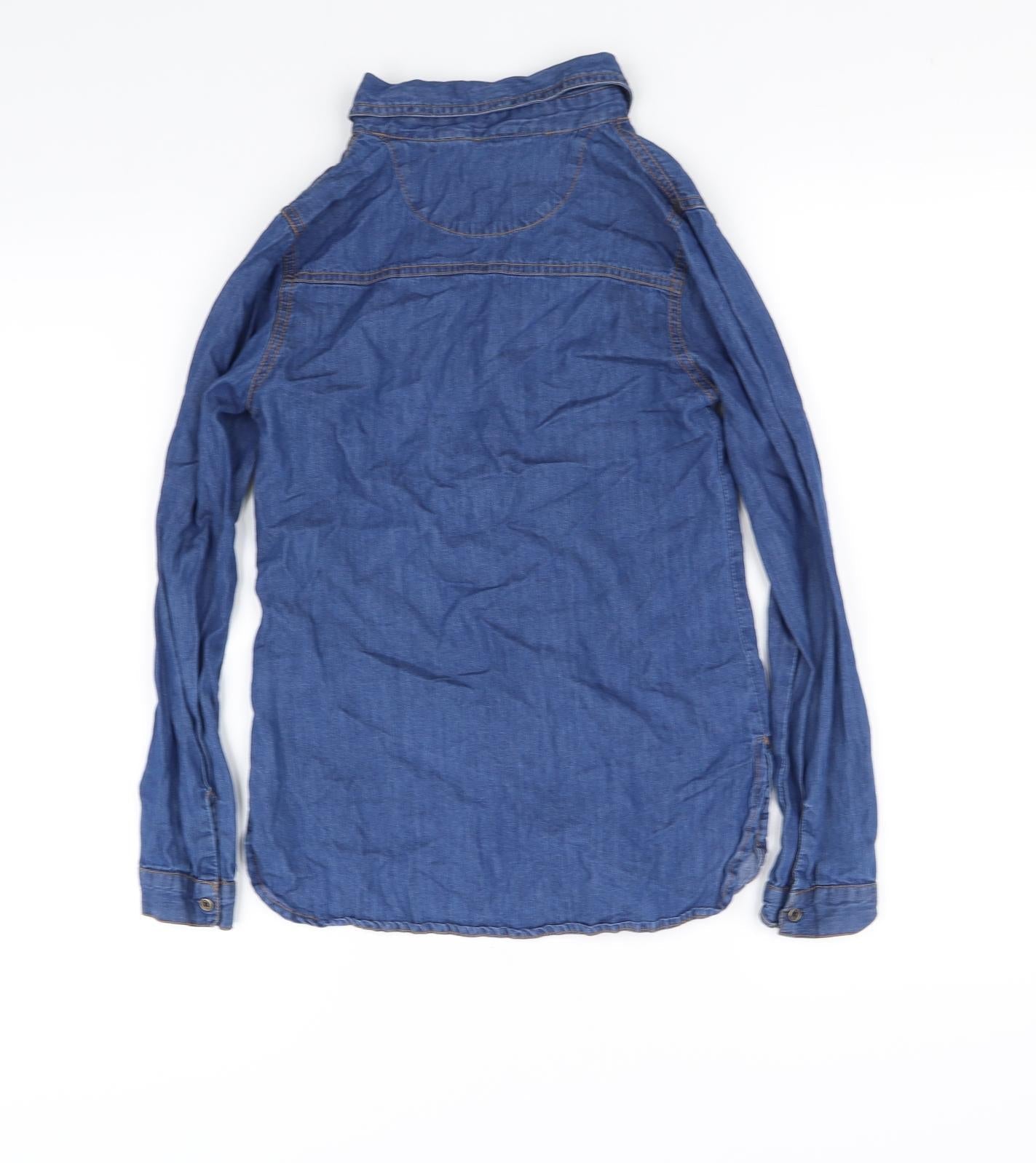 miss e vie  Womens Blue   Basic Button-Up Size 10