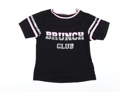 Additional front view of Select women’s black basic t-shirt, size S