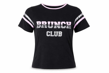 Front view of Select women’s black basic t-shirt, size S
