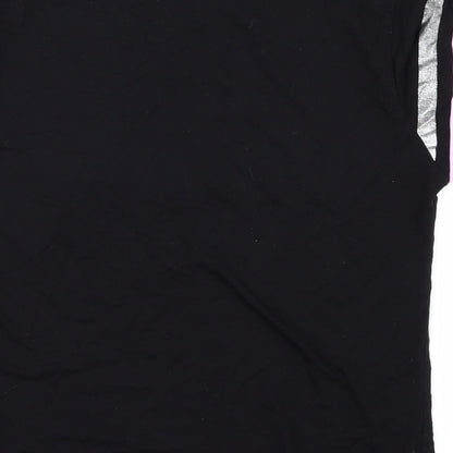 Brand and care label for Select women’s black basic t-shirt, size S