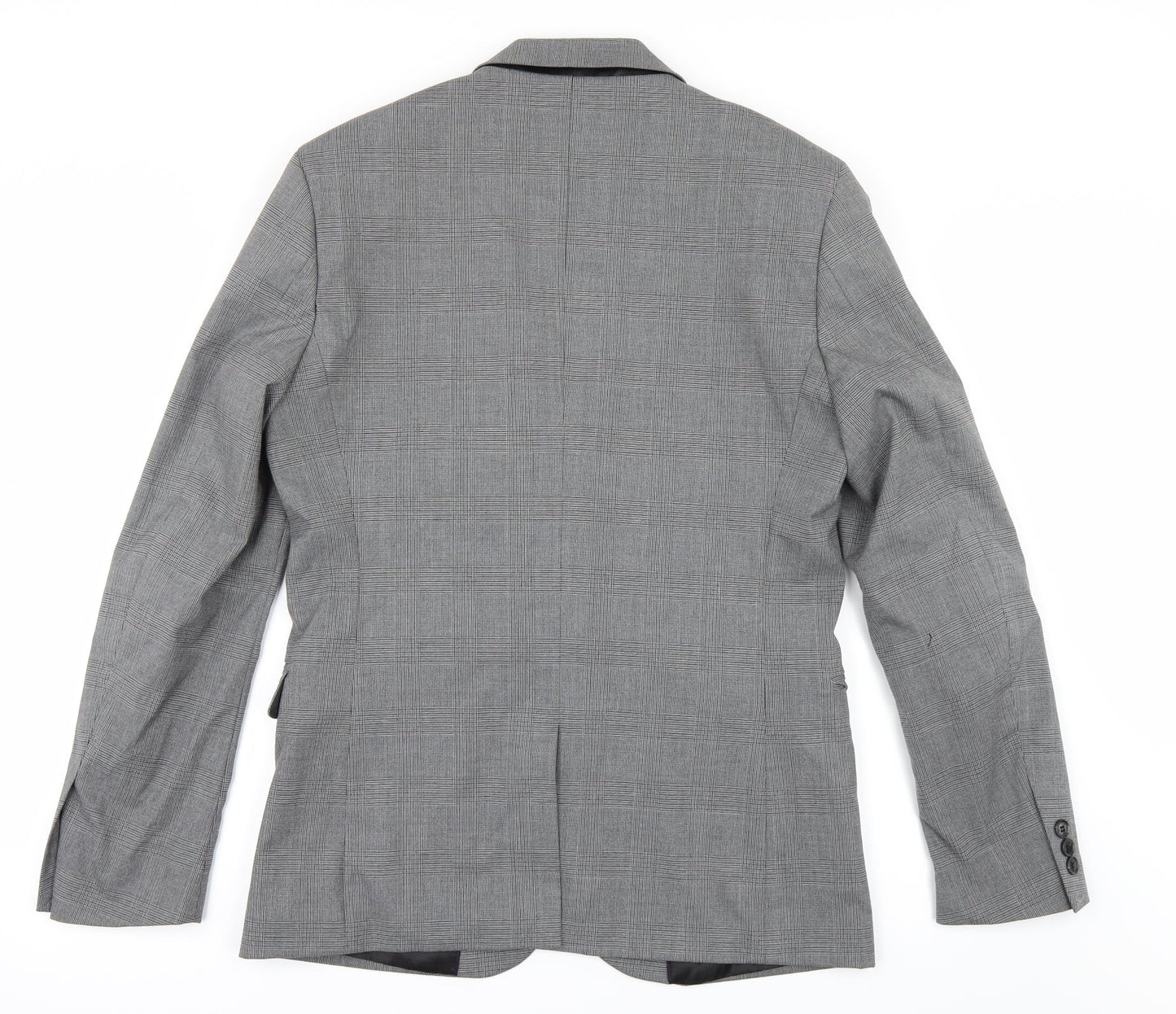H&M Mens Grey Camouflage  Jacket Suit Jacket Size 38