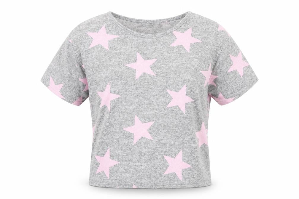 PRETTYLITTLETHING Womens Grey Polka Dot  Basic T-Shirt Size M