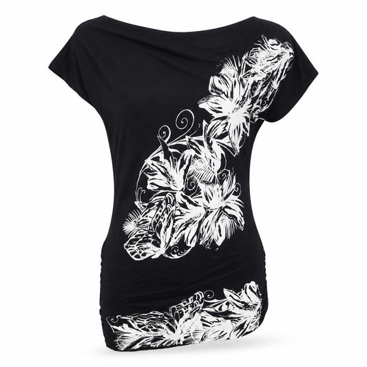Front view of Decoy women’s black basic t-shirt, size M