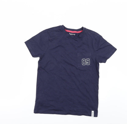 Additional front view of Nutmeg girls’ beige basic t-shirt, size 10-11, years