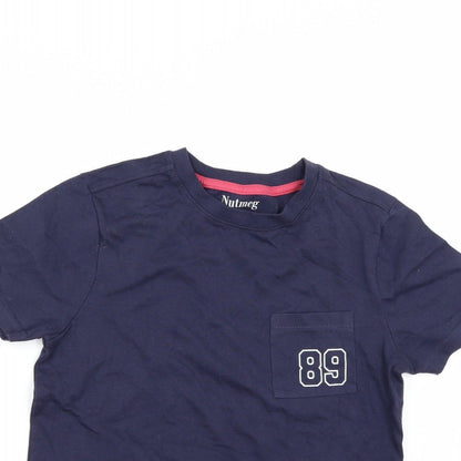 Close-up detail of Nutmeg girls’ beige basic t-shirt, size 10-11, years
