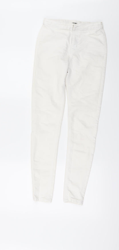 Additional front view of Candy Couture girls’ white denim skinny jeans, size 13, years