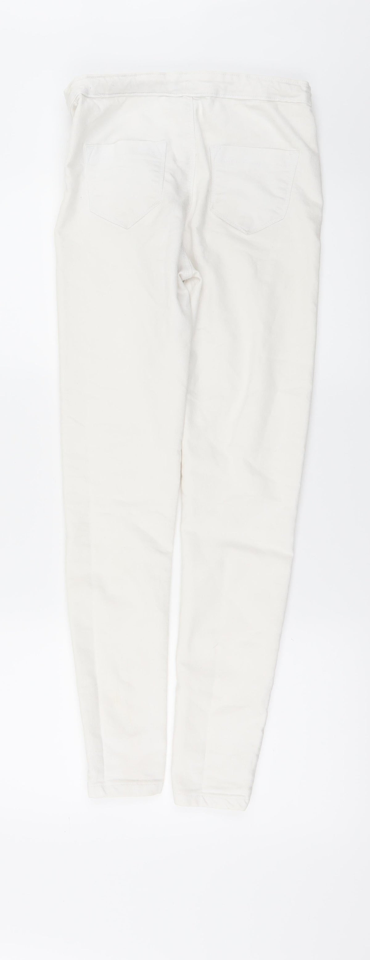 Back view of Candy Couture girls’ white denim skinny jeans, size 13, years