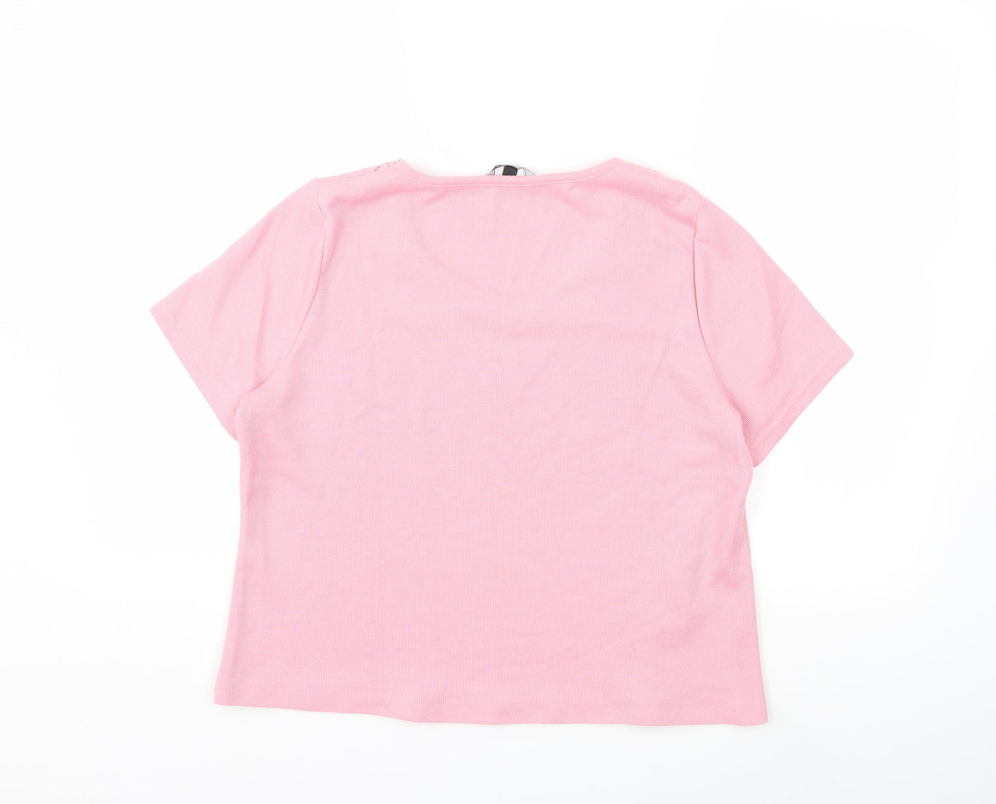 Preworn Womens Pink   Basic T-Shirt Size 14