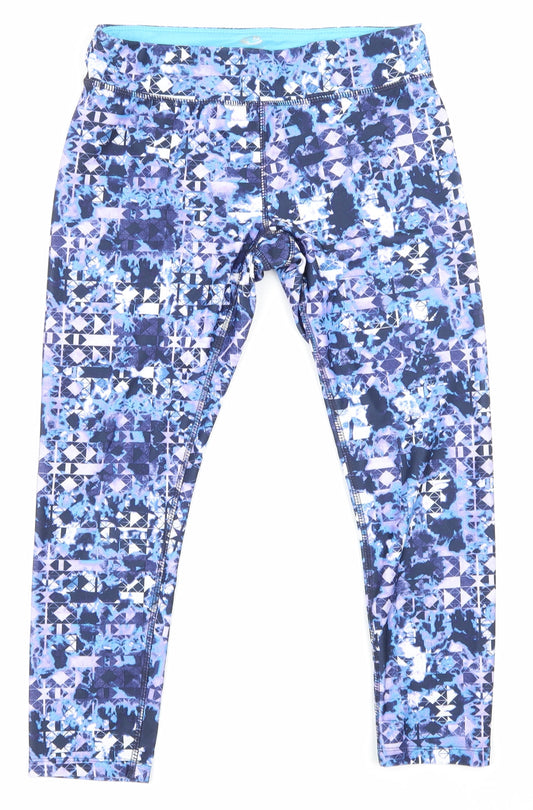Athletic Clothing Womens Blue Patchwork  Sweatpants Leggings Size 8