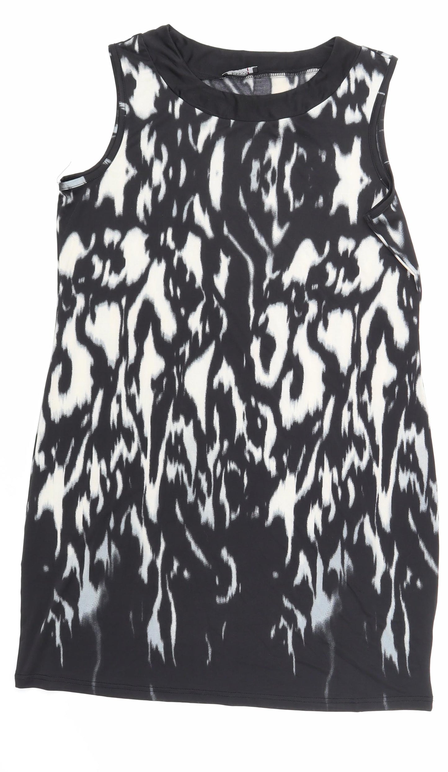 Klass Womens Black Animal Print  Basic T-Shirt Size L