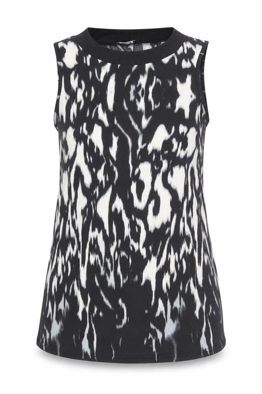 Klass Womens Black Animal Print  Basic T-Shirt Size L