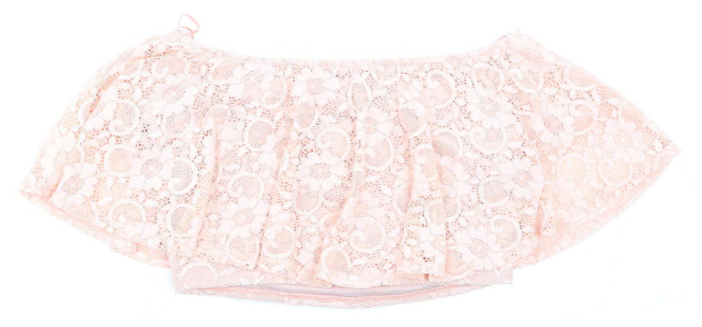 Pink Boutique Womens Pink  Lace Basic Tank Size 10