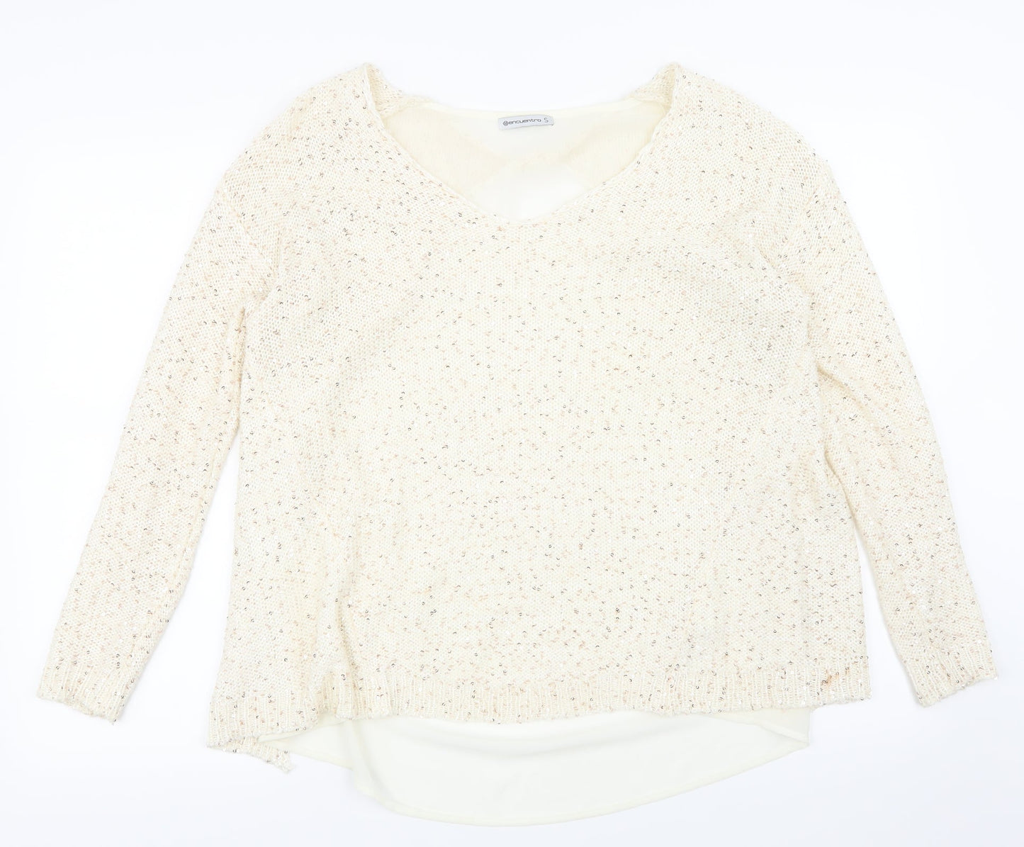 Encuentro Womens Beige   Pullover Sweatshirt Size S