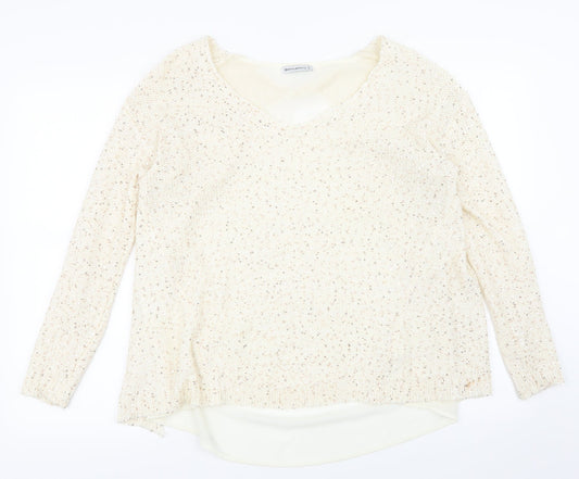 Encuentro Womens Beige   Pullover Sweatshirt Size S