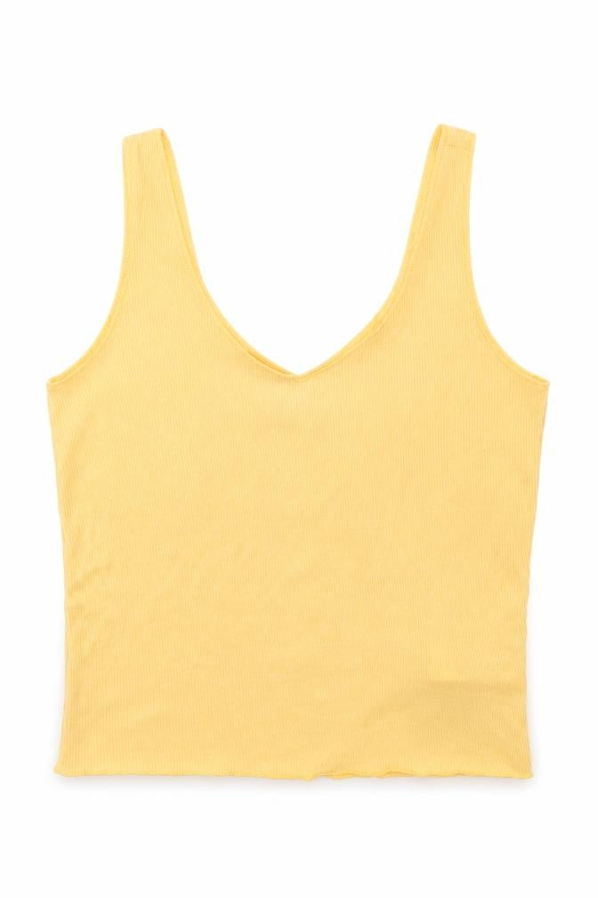 Primark Womens Yellow  Jersey Cropped Tank Size XS