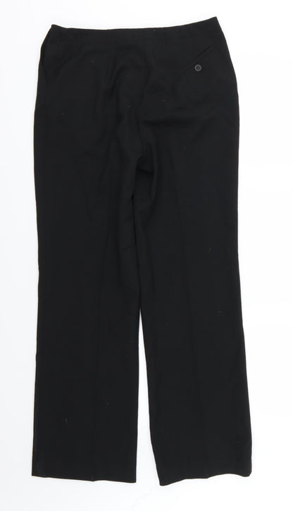 Back view of Per Una women’s black rayon trousers, size UK 12, 30-inch leg