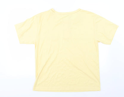 Back view of Provencale women’s yellow jersey basic t-shirt, size M