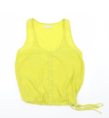 Additional front view of West village women’s yellow basic tank, size UK 12