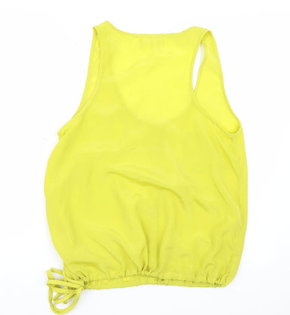 Back view of West village women’s yellow basic tank, size UK 12