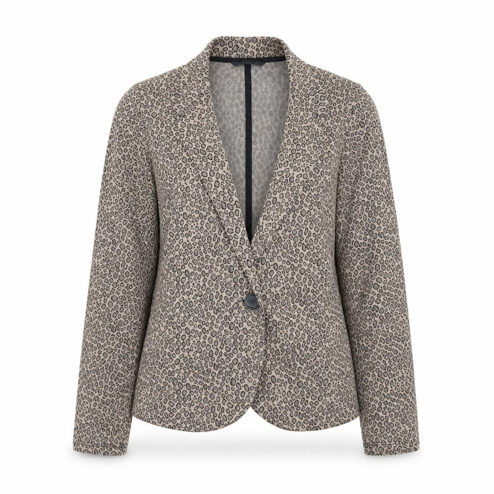 George Womens Brown Animal Print  Jacket Blazer Size 12
