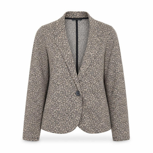 George Womens Brown Animal Print  Jacket Blazer Size 12
