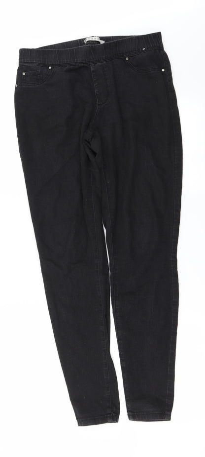 Additional front view of denim co women’s grey trousers, size UK 14, 27-inch leg
