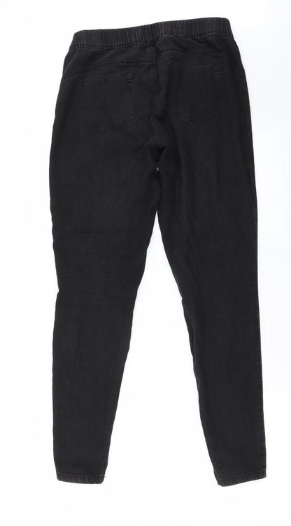 Back view of denim co women’s grey trousers, size UK 14, 27-inch leg