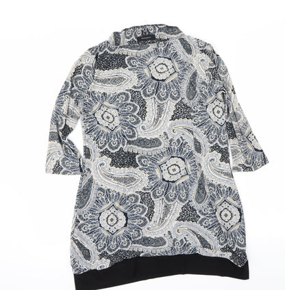 Back view of Atmosphere women’s black floral a-line, size UK 14