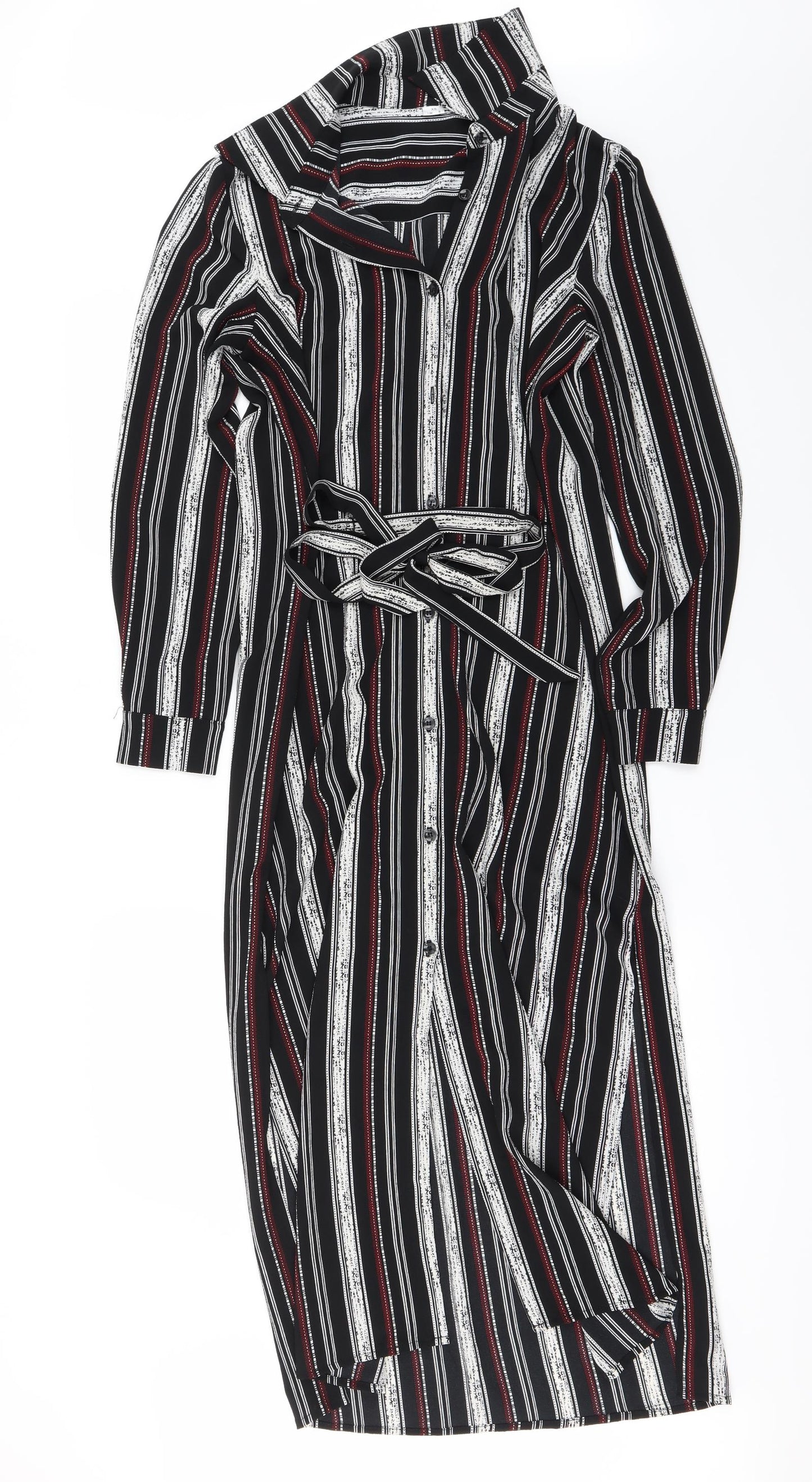 Preworn Womens Black Striped  Bodycon  Size XS