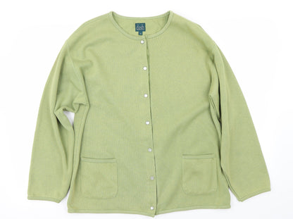 Additional front view of Dash women’s green cardigan jumper, size S