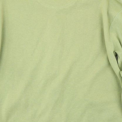 Brand and care label for Dash women’s green cardigan jumper, size S
