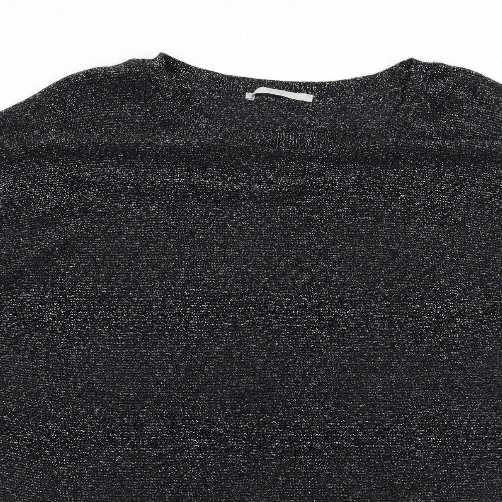 George Womens Black Paisley Knit Pullover Jumper Size L