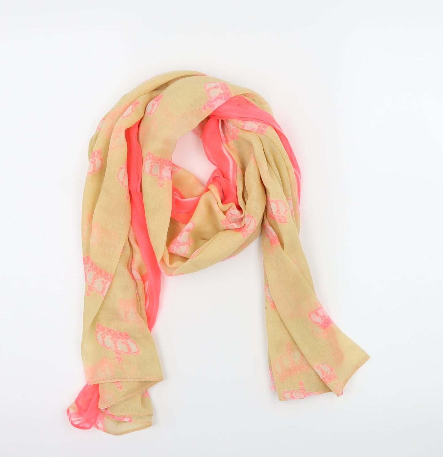 Preworn Womens Yellow Geometric   Scarf