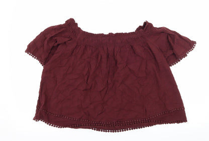Additional front view of New Look women’s purple basic blouse, size UK 14